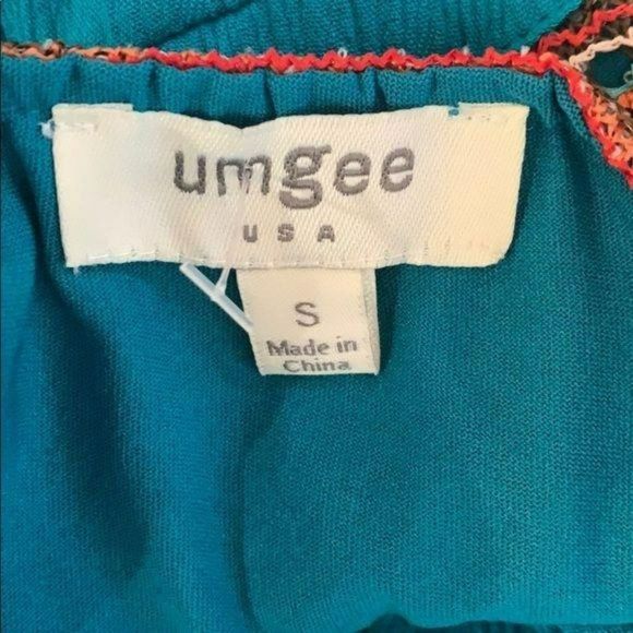 Umgee Woman's‎ Teal Blue Flutter Sleeve Tunic Dress Size Small - Picture 6 of 10